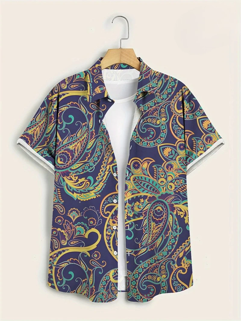Purple Base Colorful Paisley H - огляд і ціна Vintage Hawaiian Floral Shirt
