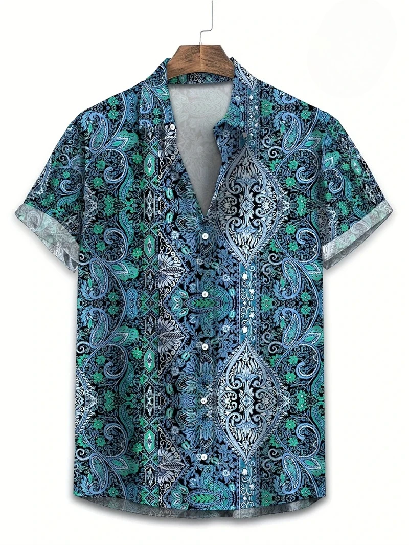 Purple Base Colorful Paisley H - огляд і ціна Vintage Hawaiian Floral Shirt