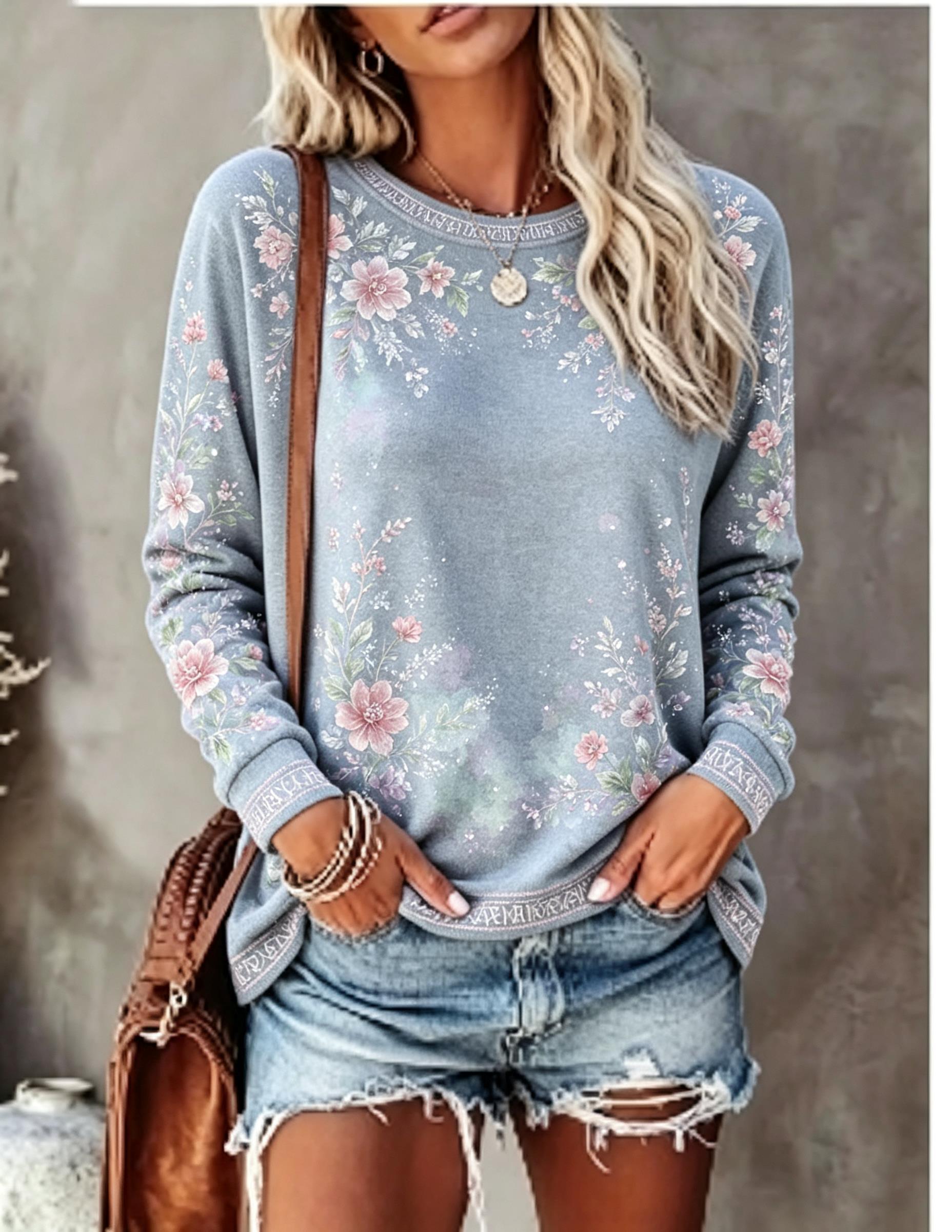 Women Crew Neck Long Sleeve T‑ - огляд і ціна T-Shirts
