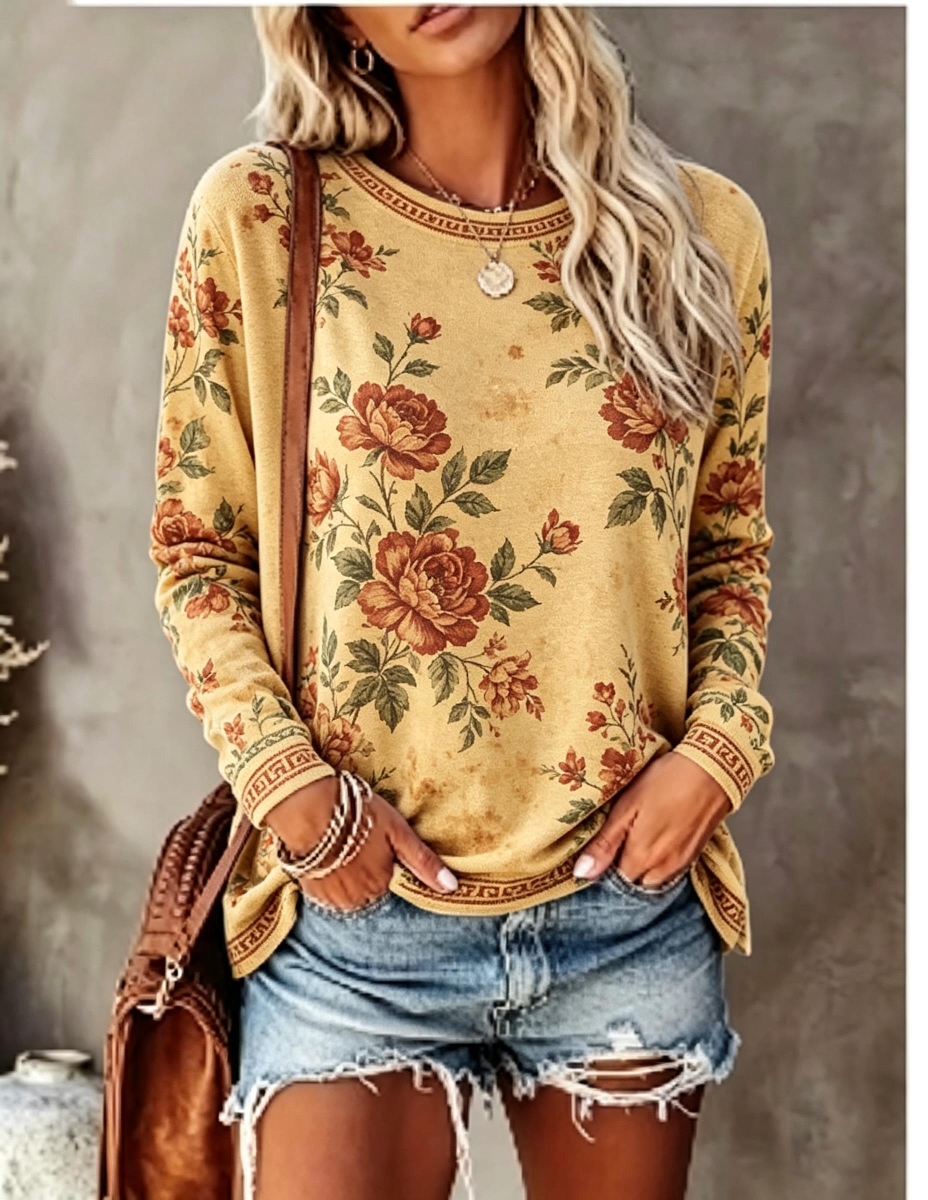 Women Crew Neck Long Sleeve T‑ - огляд і ціна T-Shirts